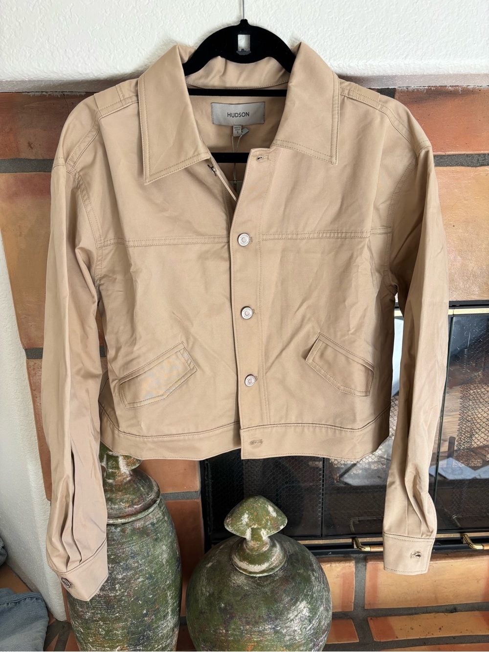 Hudson Jeans Gigi Swing Trucker Jacket NWT in Tan. Size small: Utility - Picture 5 of 7